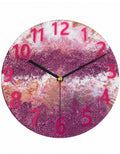 Handmade Pink Glitter Resin Wall Clock | Rose Gold Accents, Silent Quartz Movement