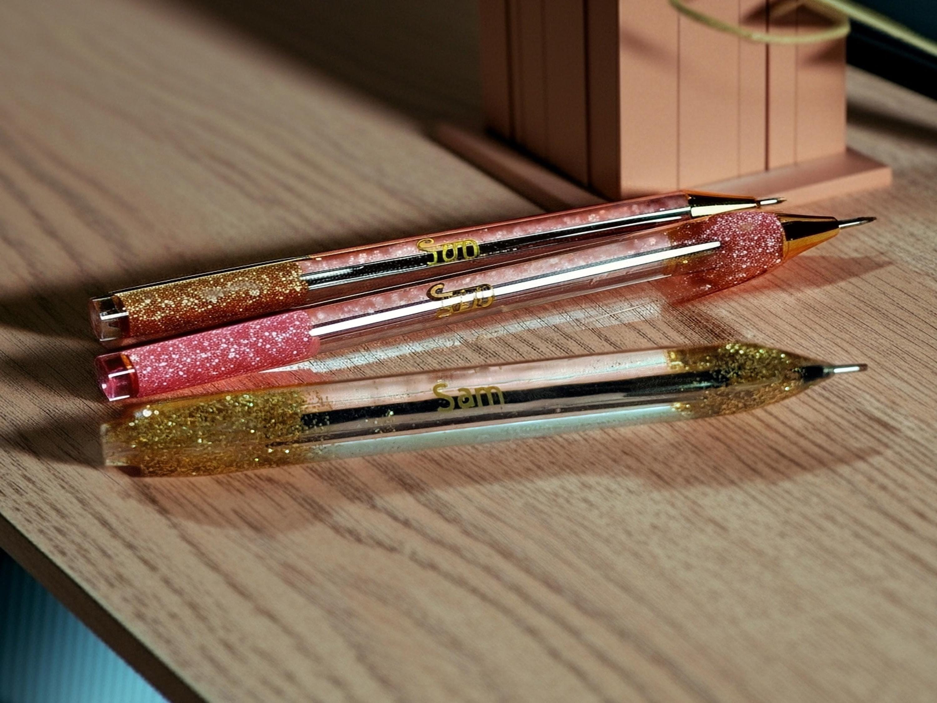 Custom Epoxy Resin Pen | Personalized Glitter Name Pen | Refillable InkJoy Gel Pen | Handmade Teacher & Nurse Gift | Sparkle Writing Pen