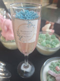 Elegant Champagne & Flower Candle | Handmade Decorative Candle | Custom Color & Scent | Wedding, Quince & Sweet 16 Party Decor Gift