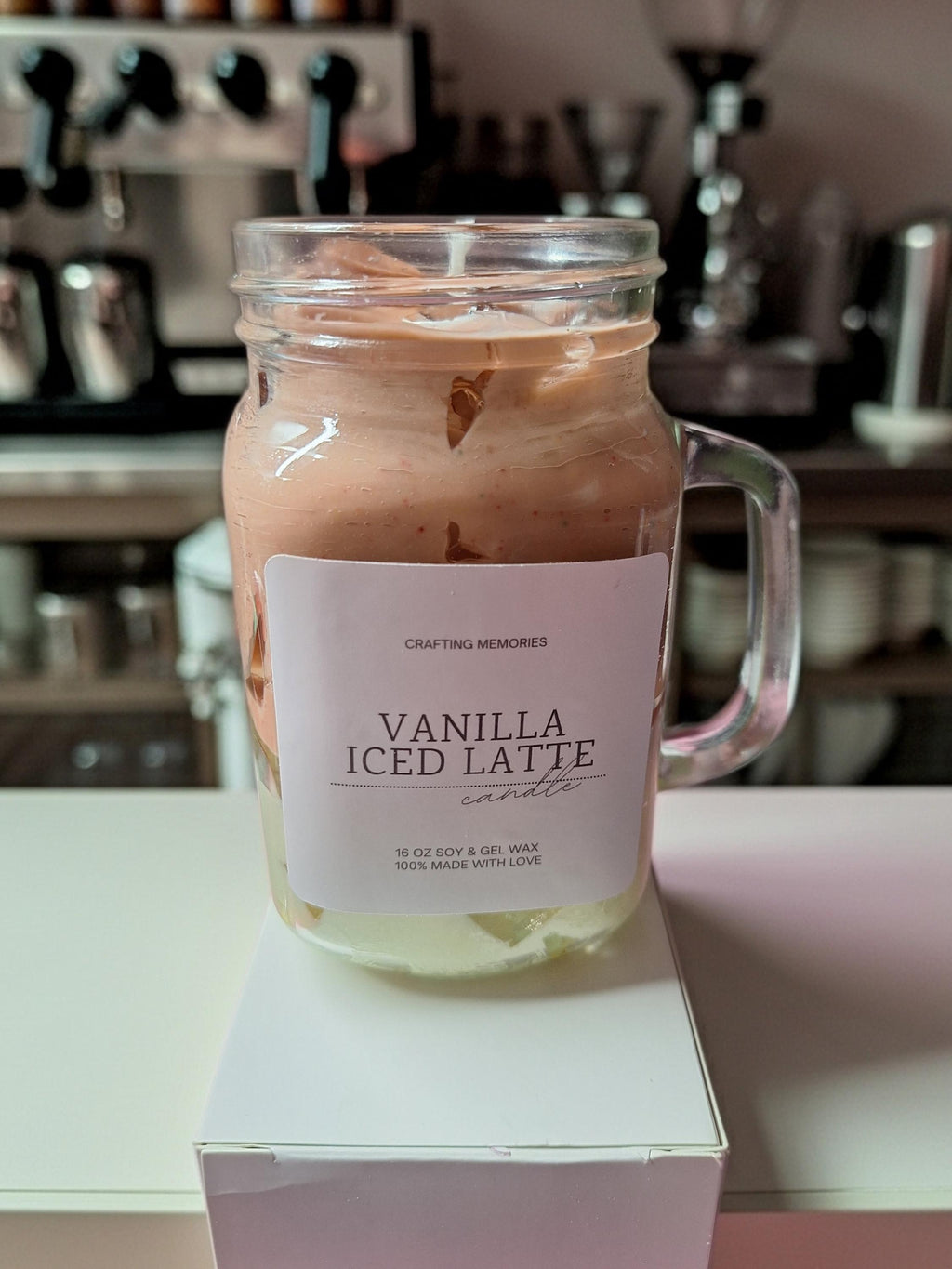 Vanilla Iced Latte Candle | Coffee & Vanilla Scented Handmade Candle | Cozy Café Inspired Home Decor | Gift for Coffee Lovers