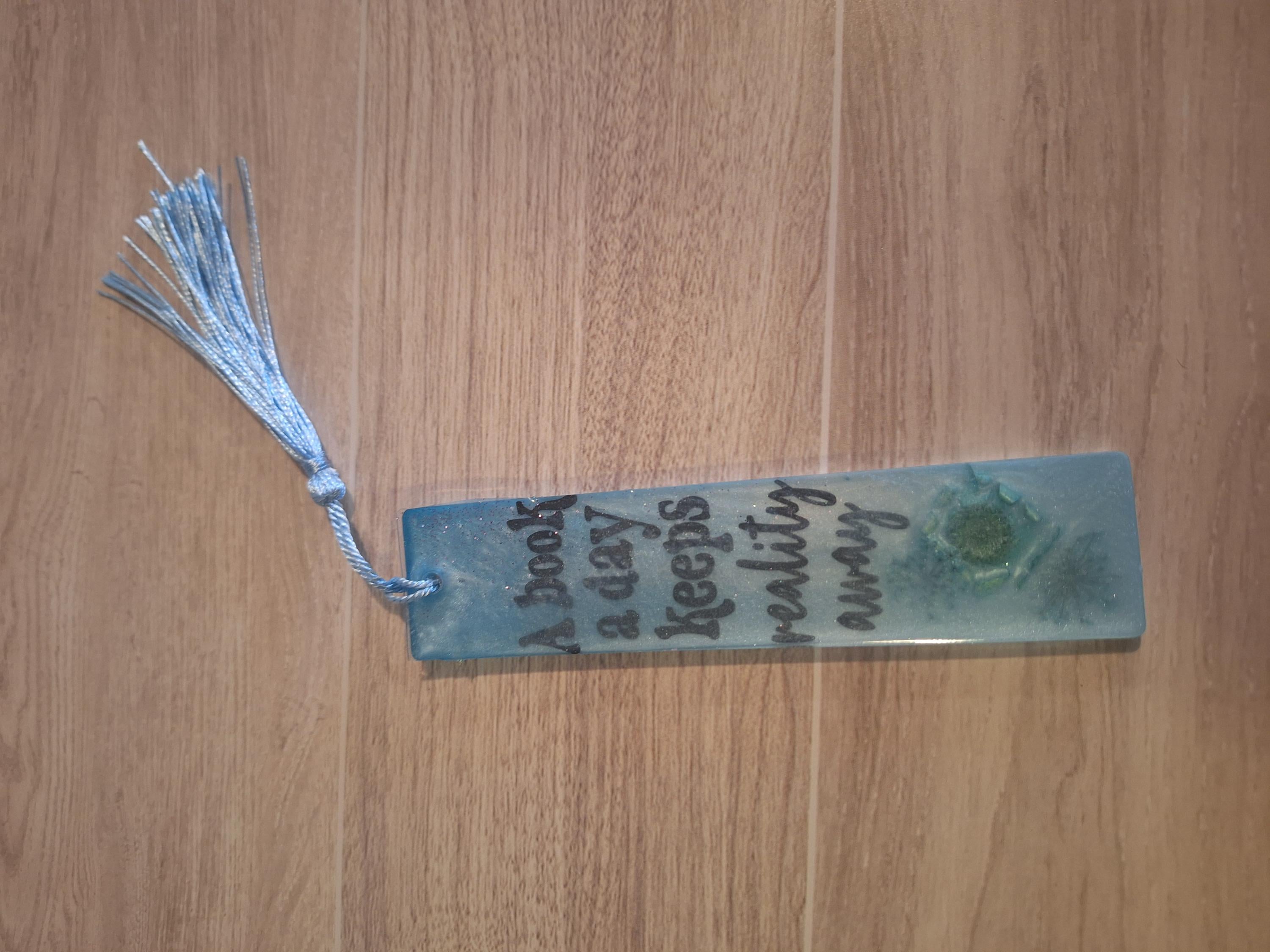 Handcrafted Epoxy Resin Bookmark | Personalized Custom Name Bookmark | Floral & Elegant Reading Gift | Custom Color Tassel Bookmark for Book Lovers