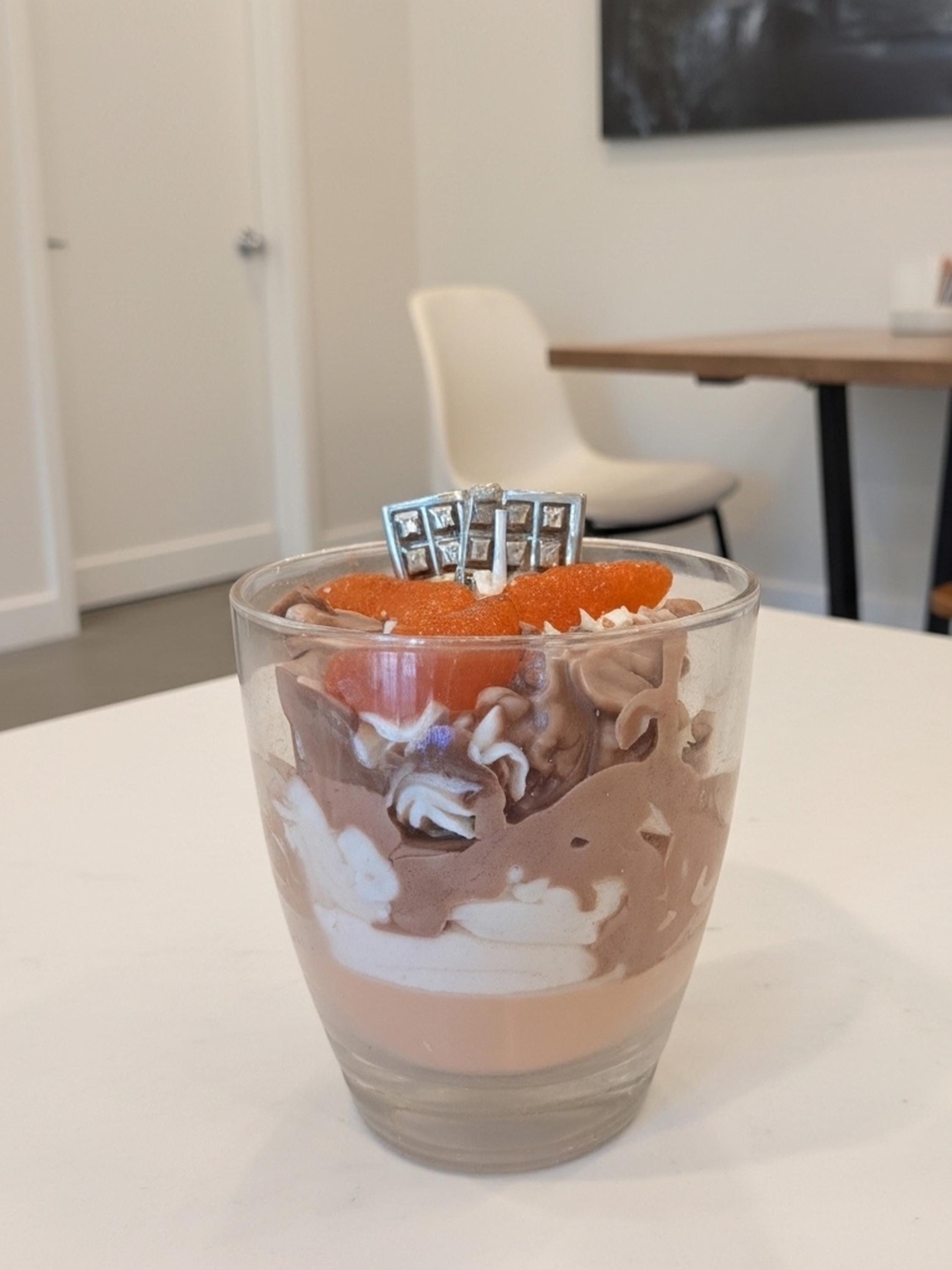 Chocolate Orange Mousse Dessert Candle | Soy Wax Bakery Inspired Candle | Sweet Citrus Chocolate Scented Decor | Handmade Gourmet Candle