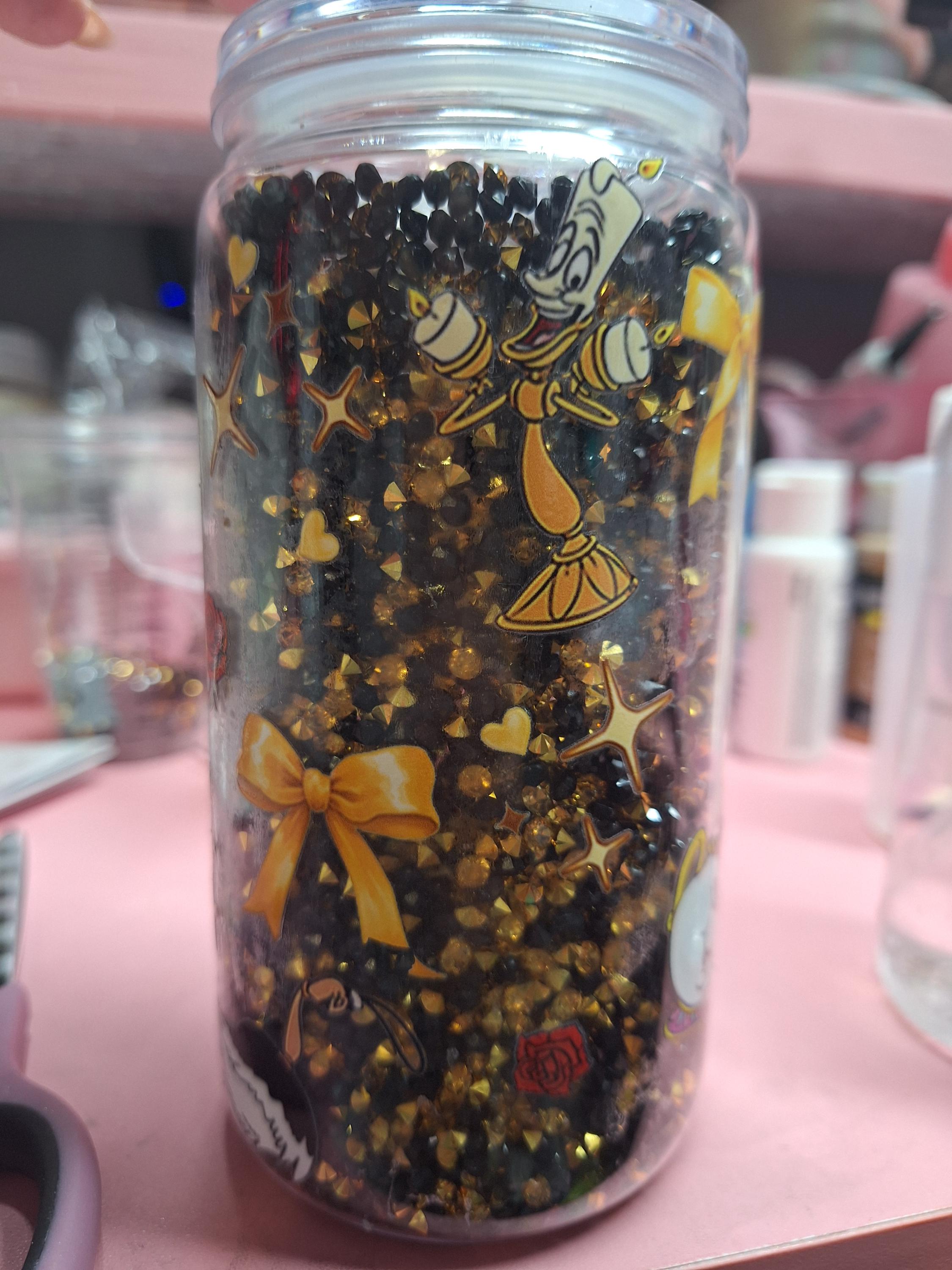 Horror Blood Drip Snowglobe Tumbler 16 oz | Horror Aesthetic Cup with Ice Blood & Knife Lid | Spooky Halloween Iced Coffee Tumbler | Custom Wrap