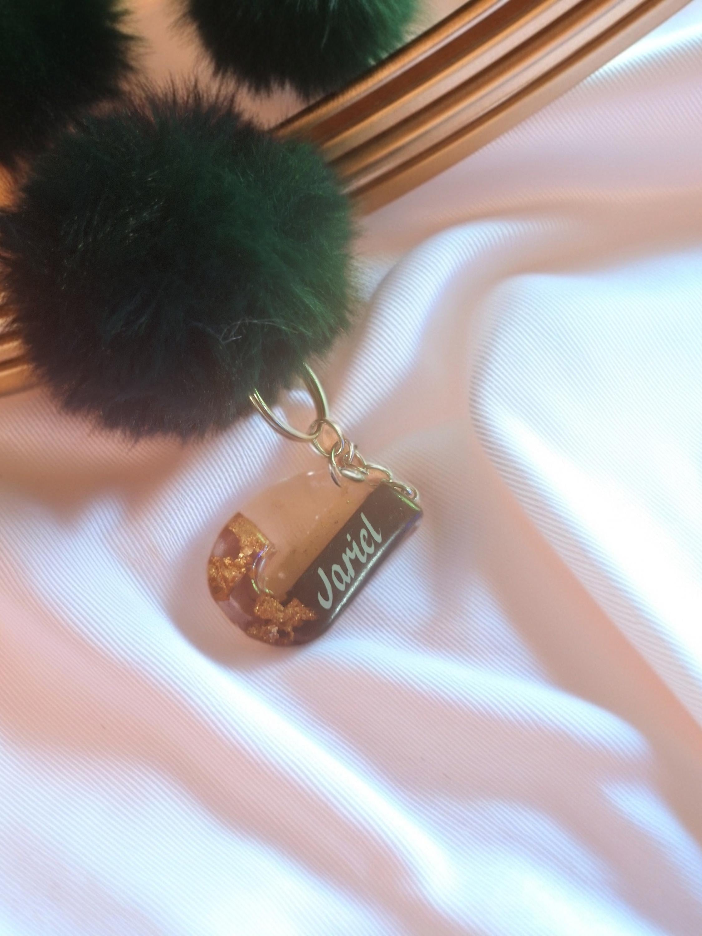 Custom Resin Letter Keychain | Pressed Flower Initial | Personalized Bag Charm | Gift for Her
