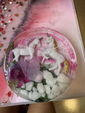 Unicorn Garden Resin Coaster