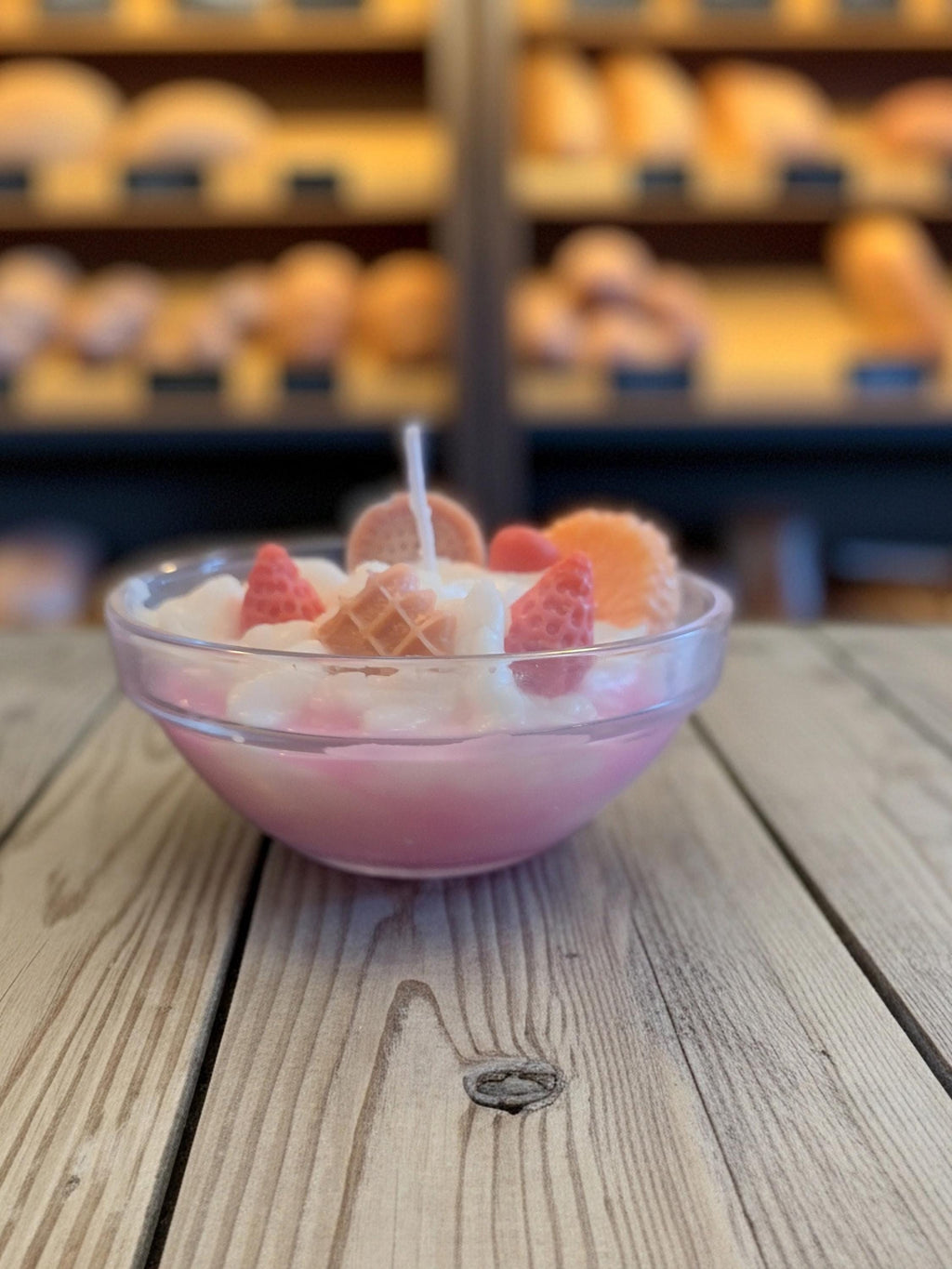 Mini Fruit & Biscuit Dessert Candle | Vanilla Scented Gourmand Candle | Fruity Bakery Inspired Handmade Candle | Cute Aesthetic Home Decor