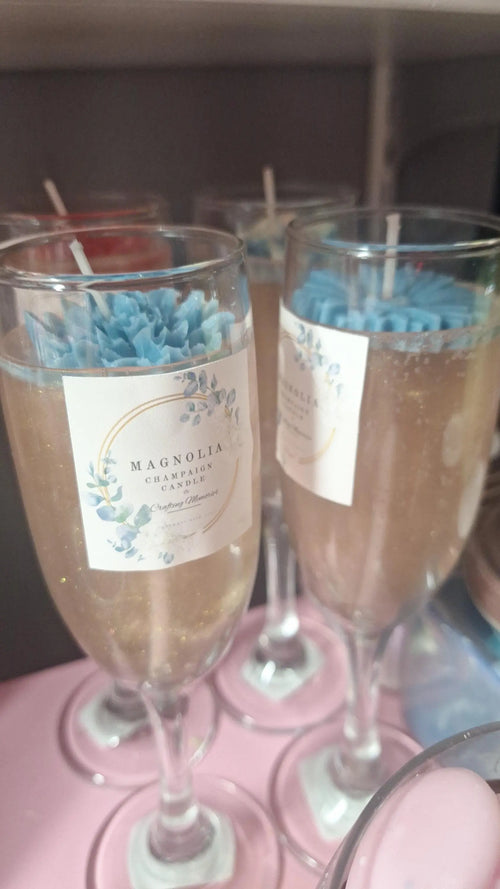 Champagne & Flower Candle – Wedding & Party Decor Crafting Memories