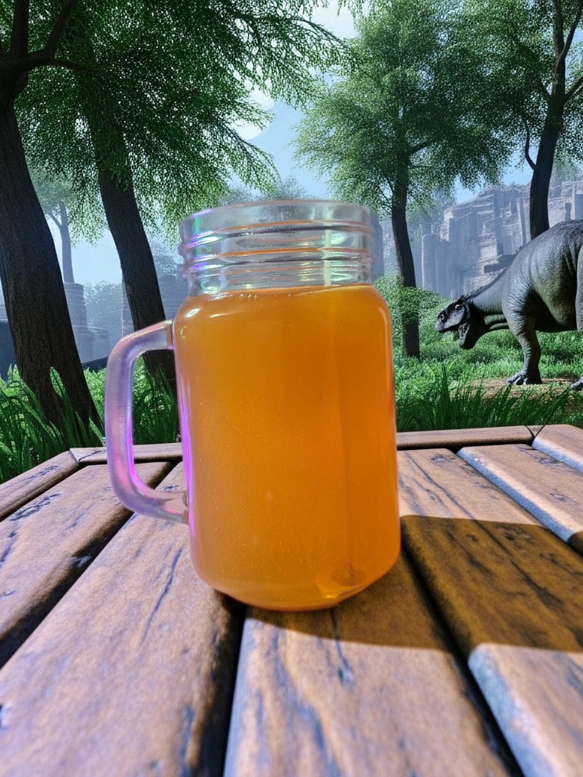 ARK: Survival Evolved Inspired Beer Jar Gel Candle | Amber Gel Wax Pint Glass Candle | Gamer Decor | Long Burn Time 40+ Hours | Game Room Gift