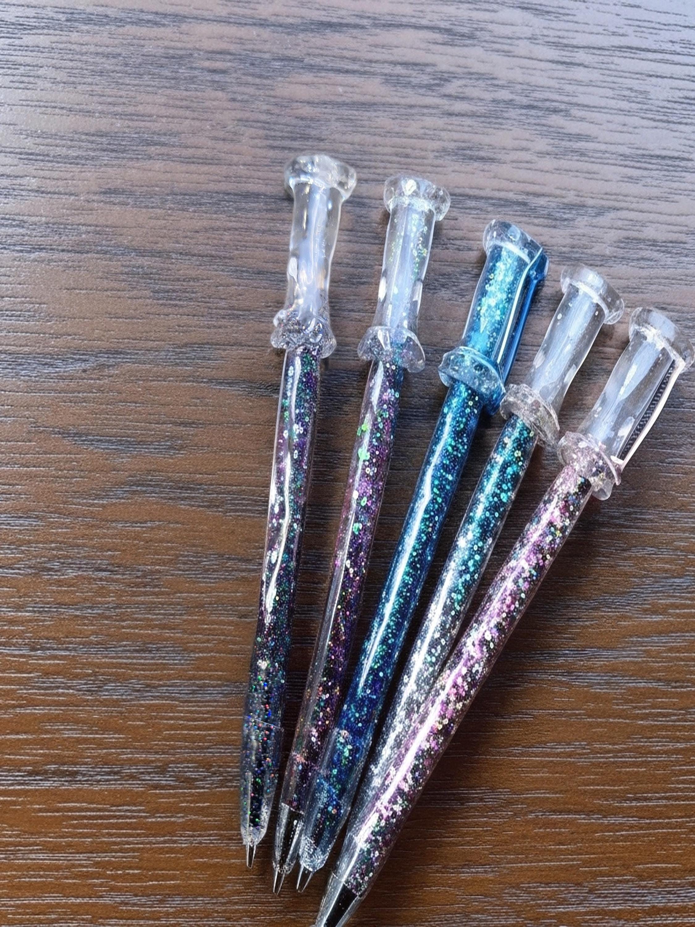 Resin Wizard Wand Pen | Handmade Fantasy Magic Writing Pen | Custom Name Epoxy Resin Gel Pen | Witch & Wizard Gift | Magical Stationery 3pk