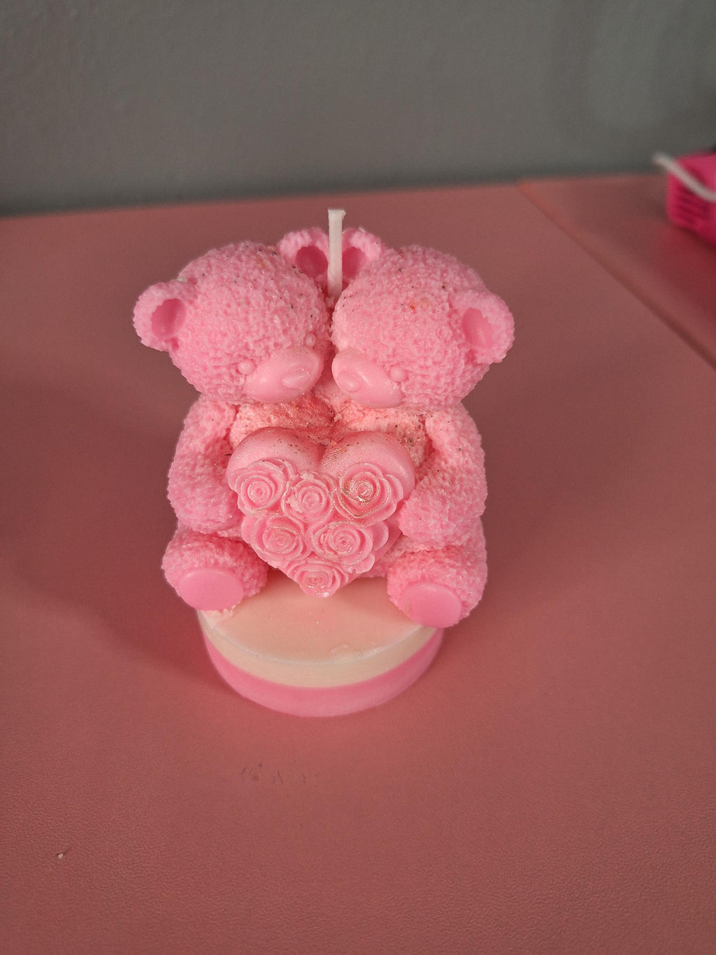 Handmade Rose Bear Candle | Soy Wax Teddy Bear Candle | Romantic Floral Scented Decor | Valentine’s Day Gift for Her | Wedding & Home Decor
